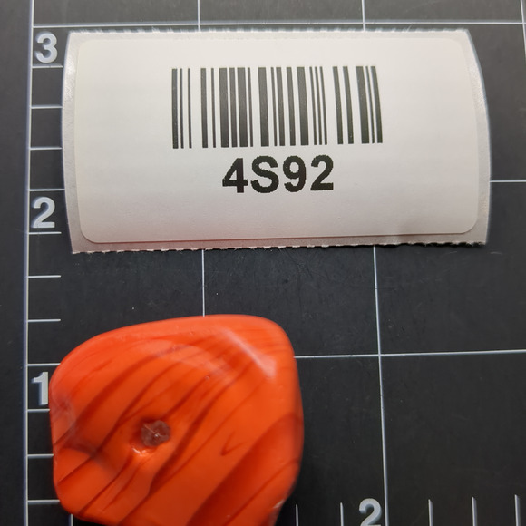 Orange Swirl Art Glass Pocket Stone Slag Tumbled Cullet Sorcerers Stone #4S92 - Picture 7 of 7